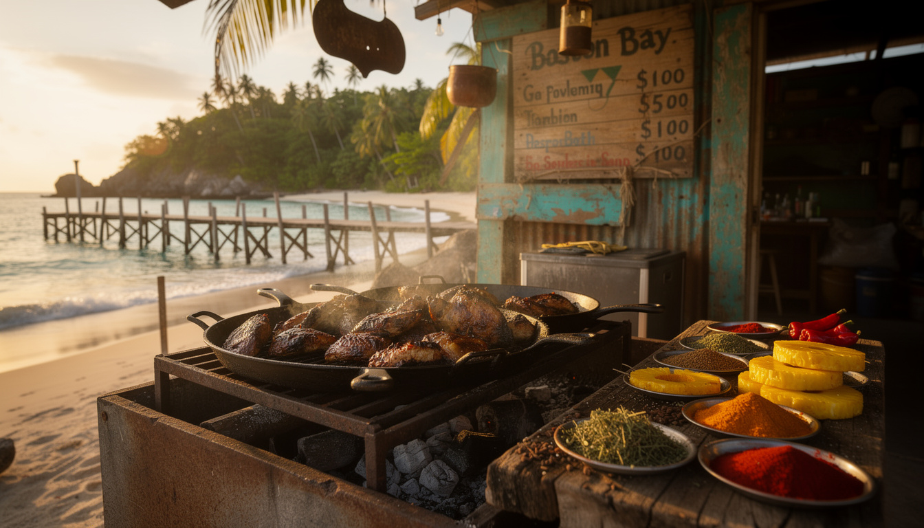 découvrez le jerk chicken authentique à boston bay avec notre sélection des meilleurs 'pans'. plongez dans une expérience culinaire épicée et traditionnelle inoubliable.