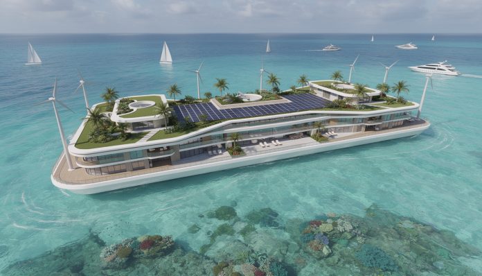 découvrez l'ouverture en 2026 de l'hôtel flottant innovant 'zéro empreinte' au large des bahamas, alliant luxe et respect de l'environnement pour une expérience unique.