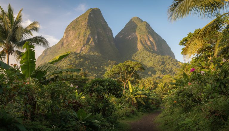 découvrez les pitons de sainte-lucie vus d'en bas et plongez au cœur du décor naturel le plus emblématique des antilles pour une expérience unique et inoubliable.