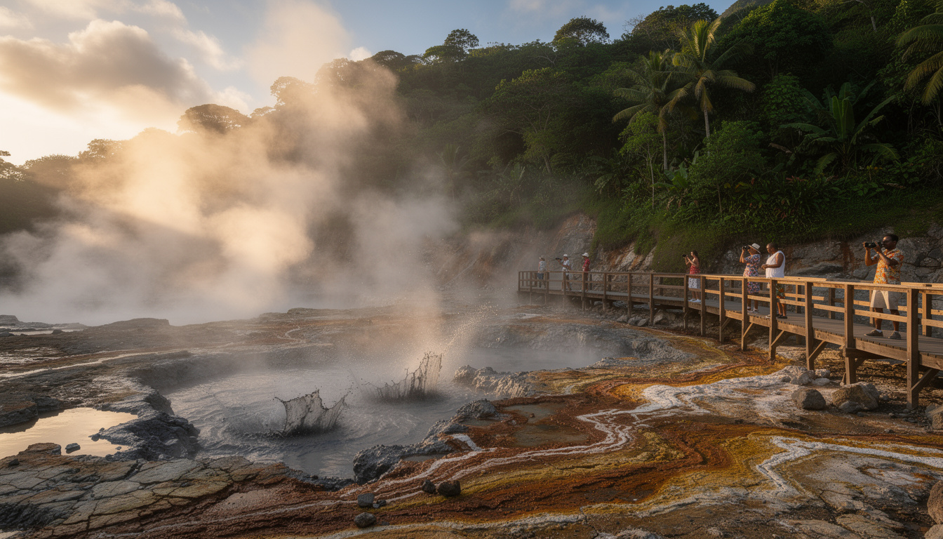 découvrez sulfur springs, le célèbre 'drive-in volcano' où vous pourrez profiter de bains de boue régénérants uniques pour revitaliser corps et esprit.