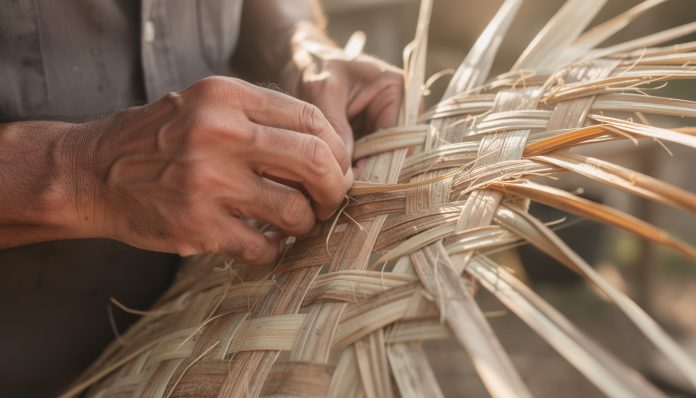 découvrez le savoir-faire unique de frédéric dans le tressage de la paille de palmier (thatch palm), un art artisanal alliant précision et tradition.