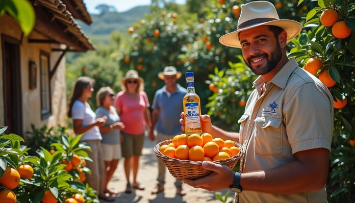 découvrez le blue curaçao authentique lors d'une visite guidée de la distillerie landhuis chobolobo, et plongez au cœur du vrai goût de l'orange.