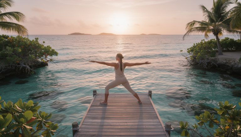 découvrez une expérience unique d'évasion bien-être avec des séances de yoga au lever du soleil sur les pontons idylliques des îles turques-et-caïques, alliant sérénité et beauté naturelle.