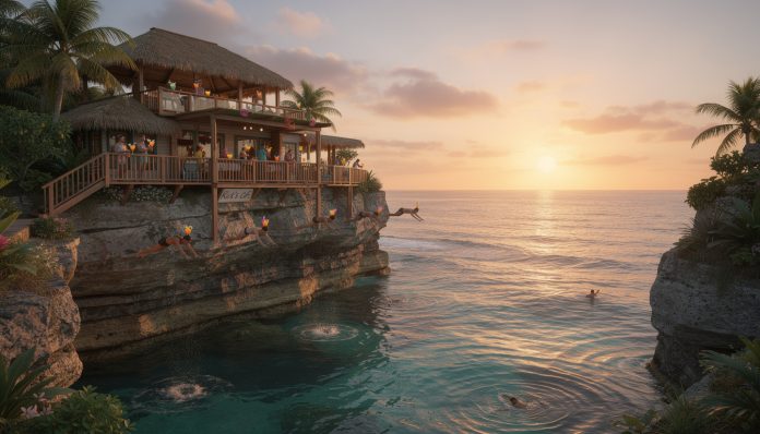 découvrez rick’s café à negril, l'incontournable lieu où les plongeurs de falaises célèbrent chaque coucher de soleil dans une ambiance unique et mémorable.