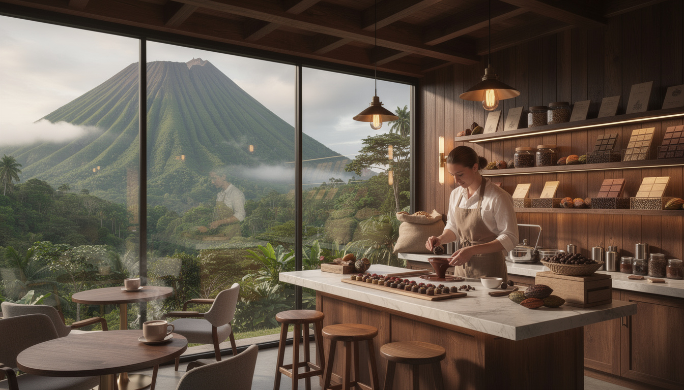 découvrez le premier bar à chocolat 'bean-to-bar' aux pitons, une nouveauté culinaire unique offrant des chocolats artisanaux directement de la fève à votre palais.