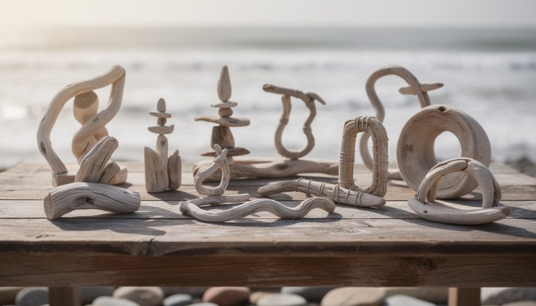 découvrez l'artisanat unique des créations en bois flotté de sandy ground, façonnées avec passion et l'œil d'expert de frédéric, alliant authenticité et élégance naturelle.