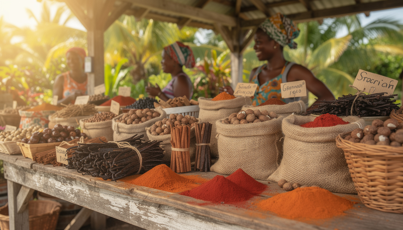découvrez les épices colorées et parfumées des marchés de grenade, un véritable voyage sensoriel au cœur des caraïbes.