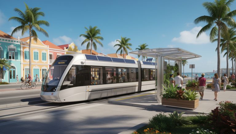 découvrez le solar express, le nouveau tramway écologique qui traverse oranjestad en utilisant une énergie 100% propre et renouvelable. voyagez de manière durable et innovante dès aujourd'hui !