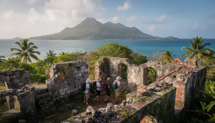 découvrez pigeon island en martinique : explorez les ruines britanniques historiques tout en profitant de panoramas à couper le souffle sur l'île et la mer environnante.
