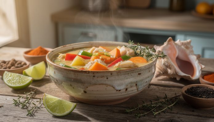 découvrez la recette secrète de la soupe de conque (lambi) à la mode de grand cayman, un plat typique savoureux et authentique à ne pas manquer.