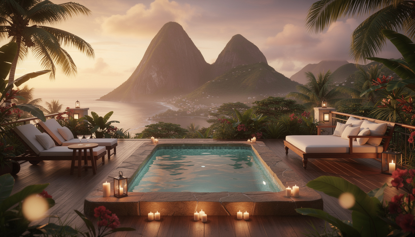 découvrez les meilleures suites romantiques avec piscine privée offrant une vue imprenable sur les pitons de sainte-lucie, parfaites pour une escapade inoubliable.