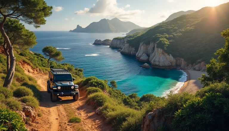 découvrez le slow travel en traversant l'île en jeep, explorez les criques sauvages du nord et profitez d'une aventure authentique et en harmonie avec la nature.