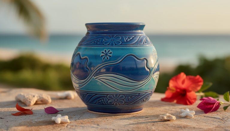 découvrez le charme d'aruba à travers une céramique bleue unique, un cadeau voyage authentique. frédéric vous dévoile le savoir-faire local et son histoire fascinante.