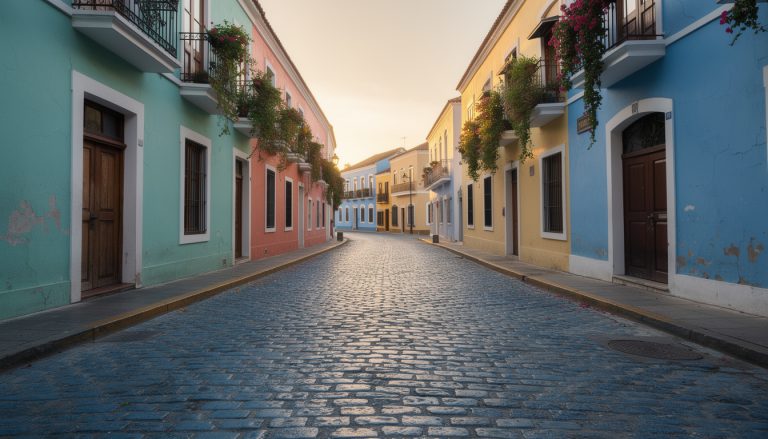 découvrez le charme historique de vieux san juan à porto rico en vous promenant sur ses célèbres pavés bleus, témoins d'une riche histoire. une flânerie unique entre patrimoine et ambiance pittoresque.