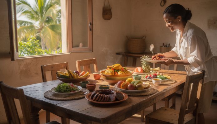 découvrez l'authenticité culinaire réunionnaise avec un déjeuner chez l'habitant, savourez l'art du colombo et du boudin créole fait maison.