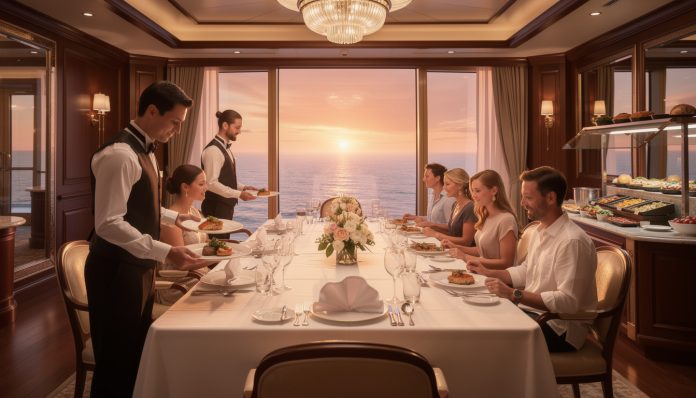 découvrez les avantages du service fixe et de la liberté totale pour dîner à bord et faites le choix qui correspond le mieux à vos envies et votre confort.