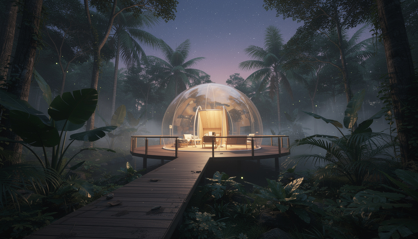 découvrez une expérience unique en dormant dans une bulle transparente au cœur de la forêt tropicale, pour une nuit insolite au plus proche de la nature.