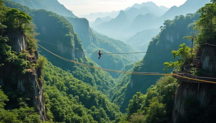 découvrez l'extension spectaculaire du parc d'aventure toro verde avec la tyrolienne la plus longue au monde pour des sensations inédites et des paysages à couper le souffle.