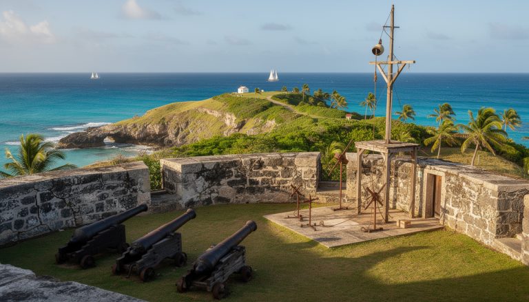 découvrez la gun hill signal station, un site patrimonial offrant une vue panoramique exceptionnelle qui servait autrefois à protéger l'île. plongez dans son histoire unique et admirez le paysage spectaculaire.