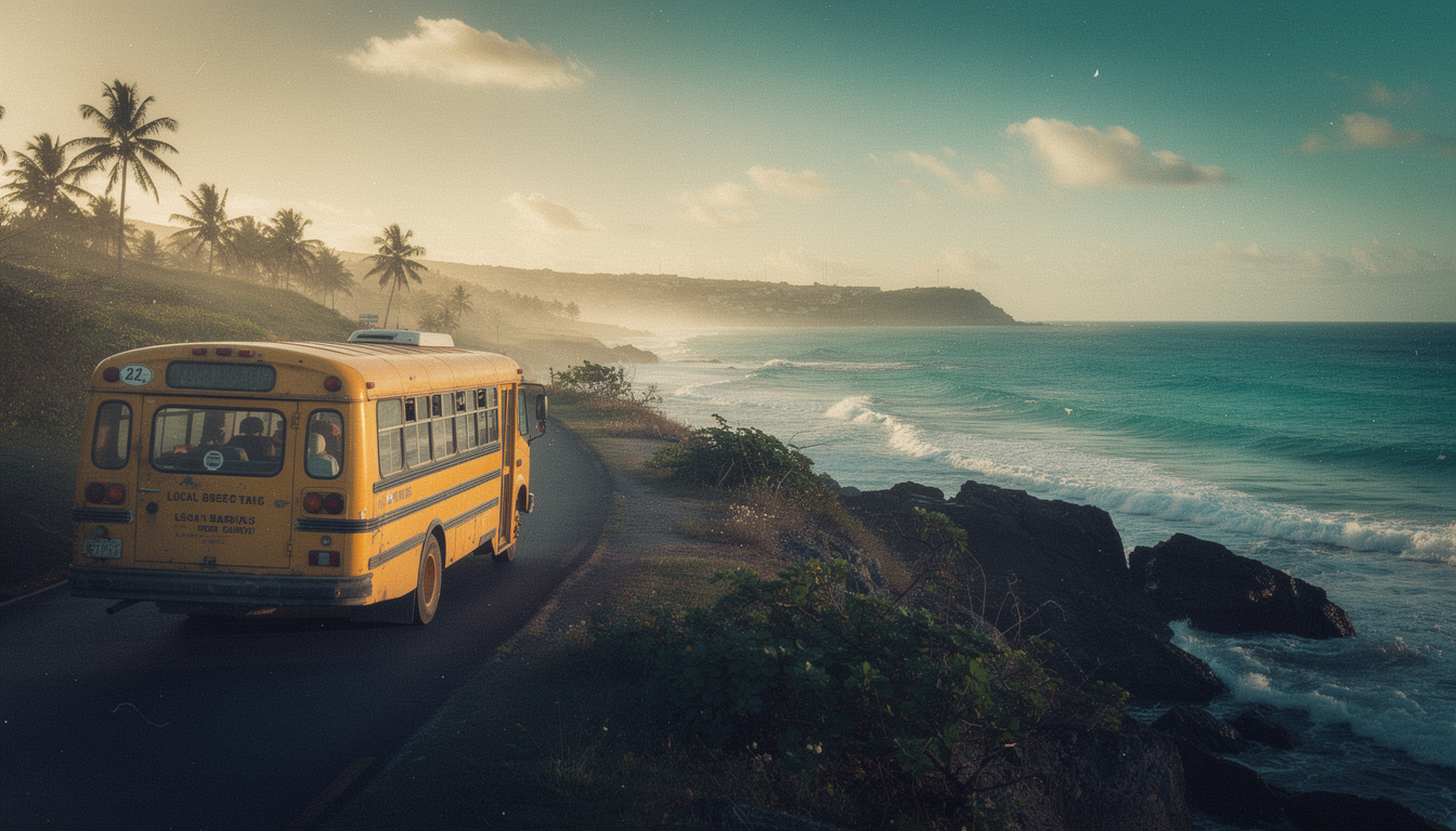 découvrez la barbade autrement en voyageant en bus local "yellow bus". une aventure sensorielle unique qui vous plonge au cœur des paysages et de la culture insulaire.