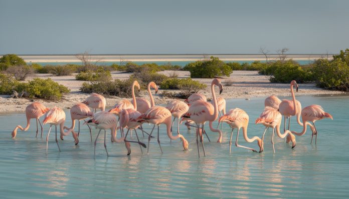 découvrez la beauté sauvage du parc national d'inagua en observant les majestueux flamants roses dans leur habitat naturel.