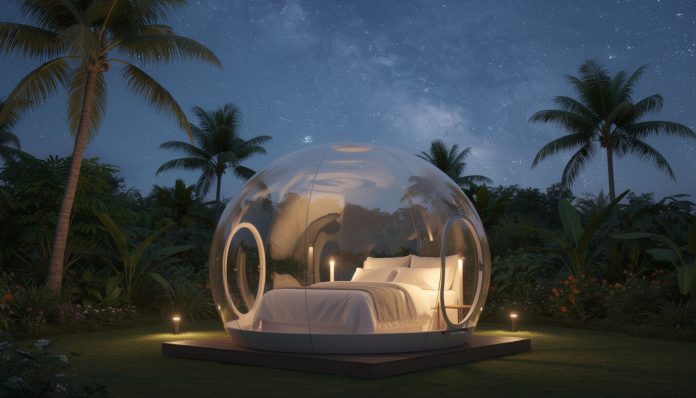 découvrez une expérience unique en martinique : dormir dans une bulle transparente sous un ciel étoilé pour une nuit insolite au plus proche de la nature.