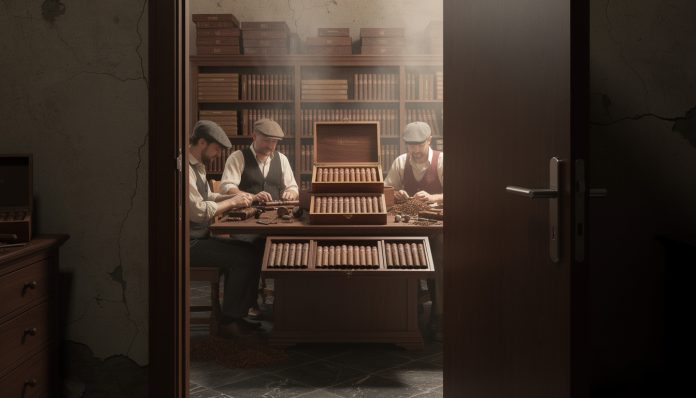 découvrez une visite insolite de la manufacture secrète de cigares de luxe, cachée derrière une porte anonyme, pour une expérience unique et exclusive.