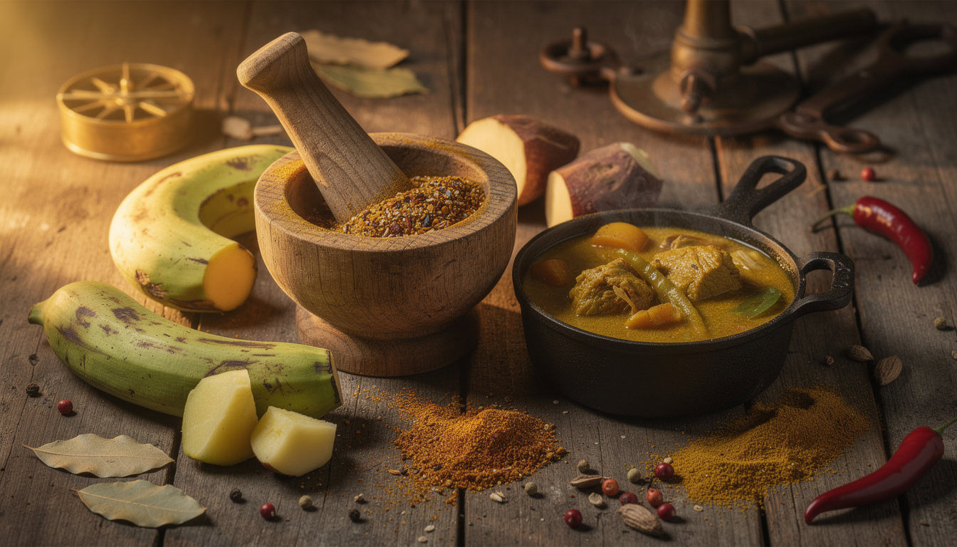 découvrez comment la cuisine indienne a façonné les saveurs caribéennes à travers l'histoire méconnue du curry et du roti, deux plats emblématiques aux racines culturelles profondes.