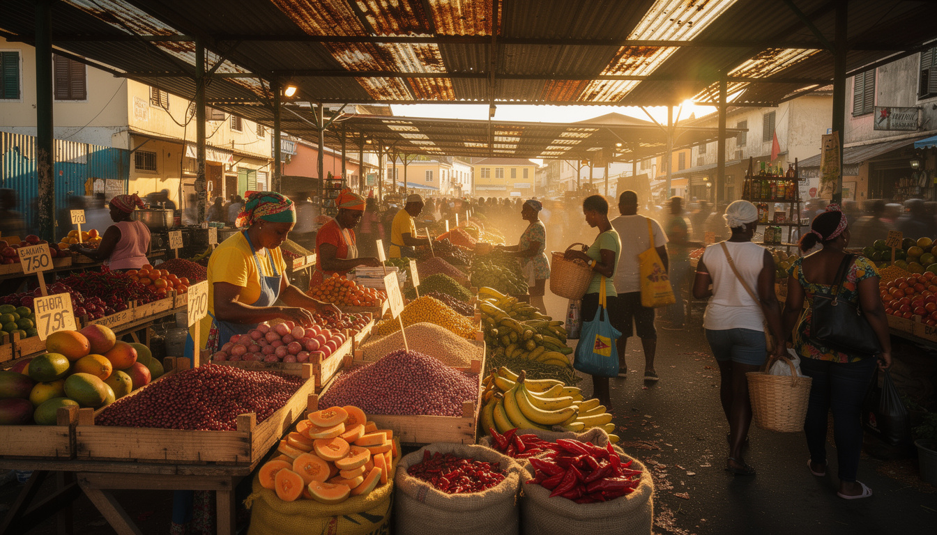 découvrez la vibrante vie du coronation market à kingston à travers une série de photographies colorées qui capturent son énergie unique et son ambiance authentique.
