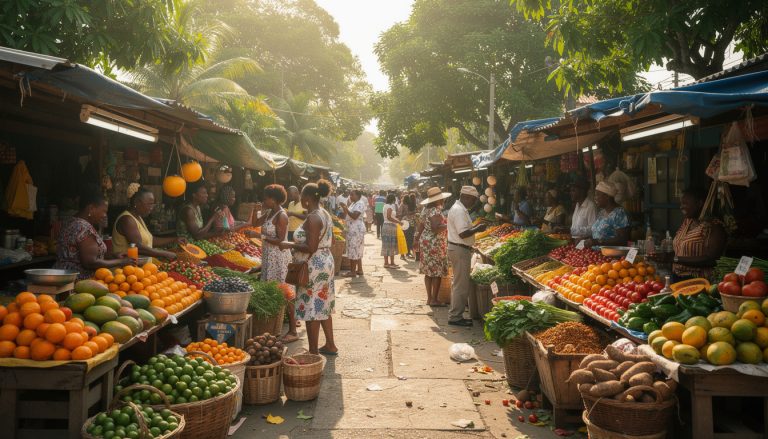 découvrez la vibrante photographie de coronation market à kingston, où chaque cliché capture les couleurs éclatantes et l'énergie unique du poumon commercial de la ville.