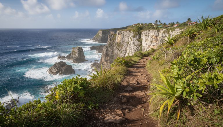 découvrez le sentier de la pointe de la grande vigie en guadeloupe, un lieu spectaculaire où la nature sauvage rencontre les puissantes vagues de l'atlantique. une randonnée unique pour les amoureux de paysages grandioses et d'aventures en plein air.