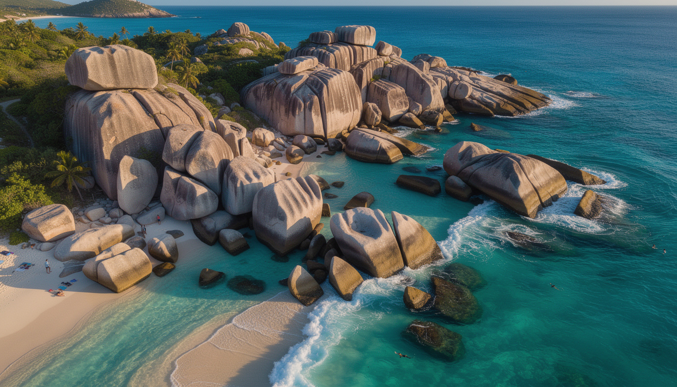 découvrez virgin gorda et the baths, un site spectaculaire où d'immenses rochers forment des piscines naturelles parfaites pour la baignade et l'exploration.